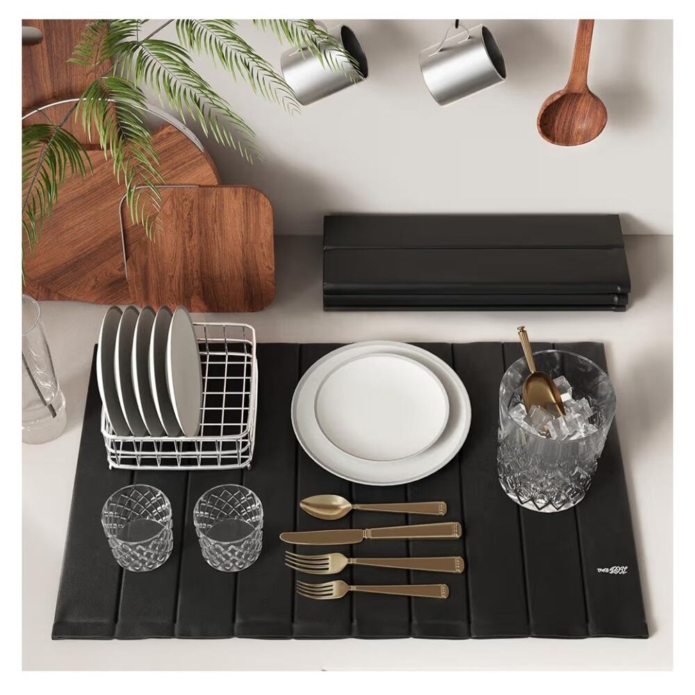 24x16 Stone Drying Mat Kitchen Counter Foldable Diatomite Dish Drying Mat
